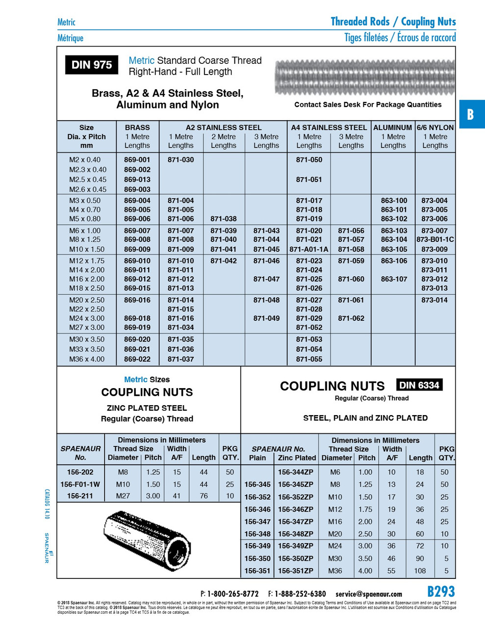 Fully Threaded Rod Din 975 M8 X 1 Metre Lgth A4 Stainless Steel Din 975   871-021