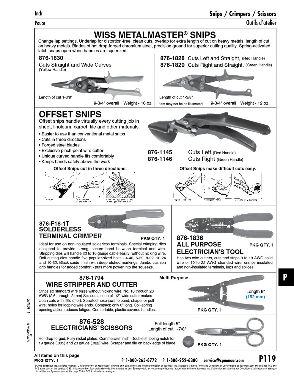 Offset Snips Cuts Straight & Angles Or Curves Left 9-1/2" Long Red Vinyl Grips   876-1145