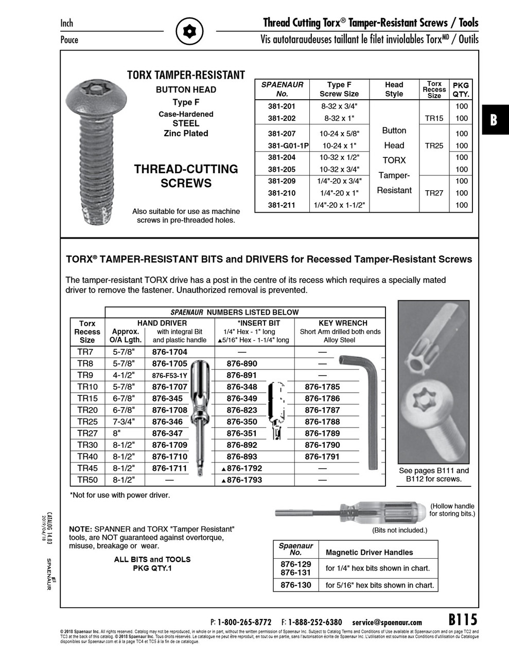 Tamper Resistant Torx Screwdriver #Tr-30 8-1/2" +/- 1" O/A Lgth Steel Blade Plastic Handle   876-1709