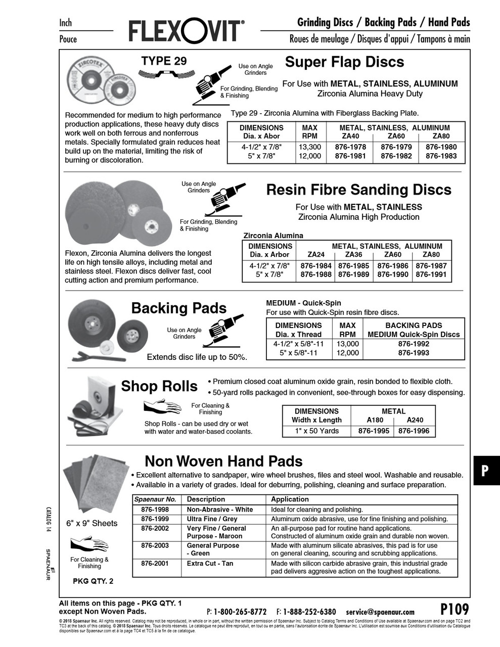 Backing Pad For Resin Fiber Disc Flexible - Smooth Face 5" Dia X 5/8-11   876-1993