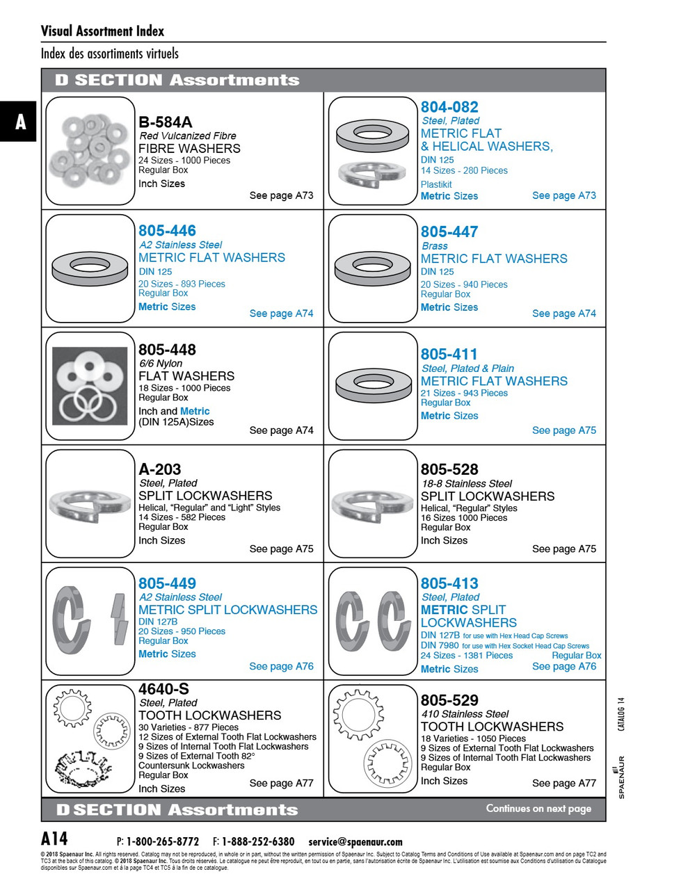 Assortment Of Spring (Split) Lockwashers   A-203