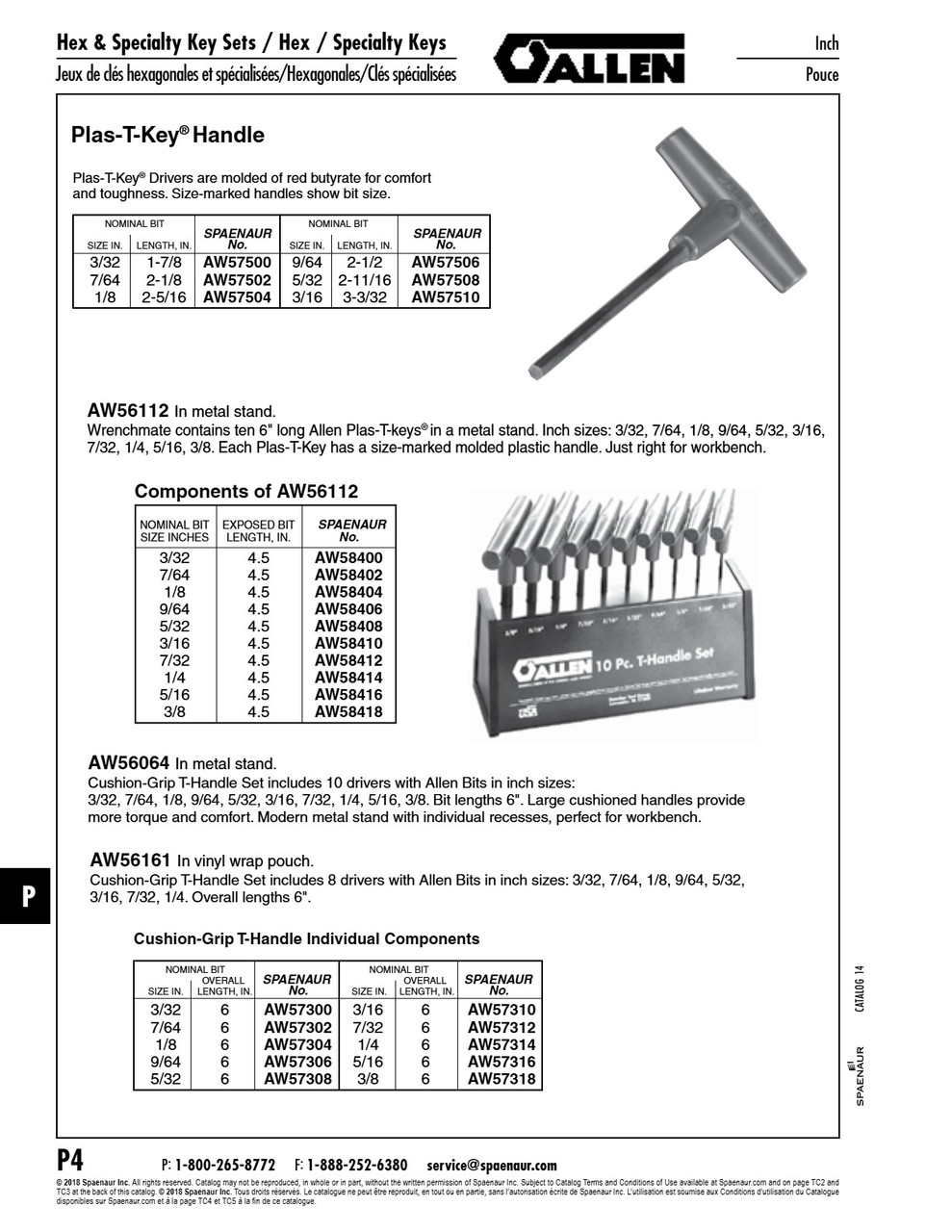 Cushion-Grip T-Handle Hex Key 9/64" X 6" Oal Alloy Steel Heat Treated Black   AW57306