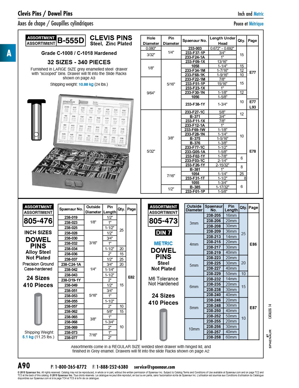 Clevis Pin Assortment   B-555D