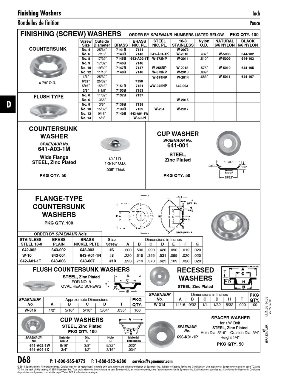 Assortment Of Finishing Washers   B-598