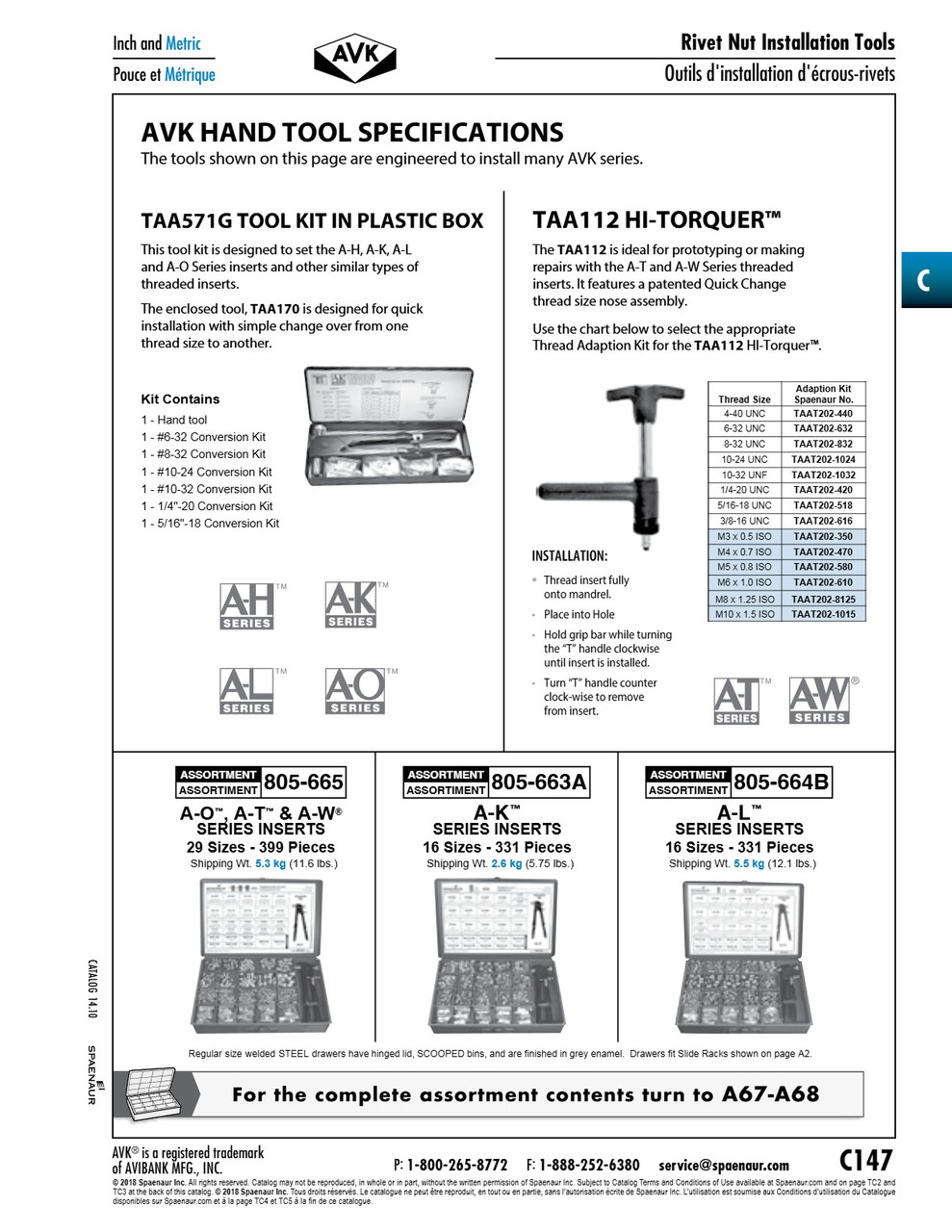 Conversion Kit For Insert Placing Tool #8-32   TAAT202-832