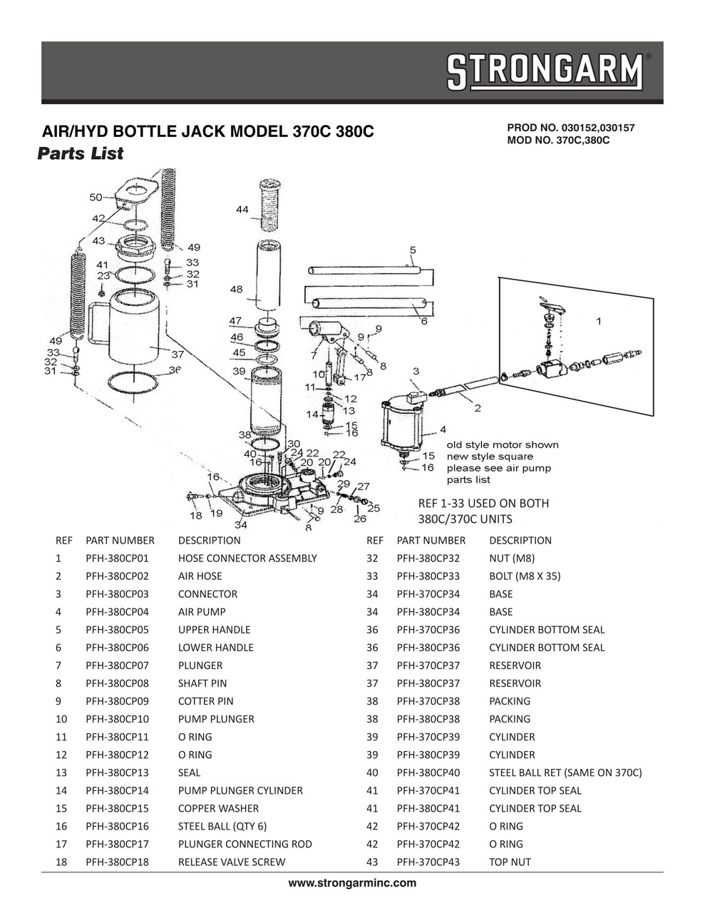 12 Ton Air-Hydraulic Bottle Jack  030152