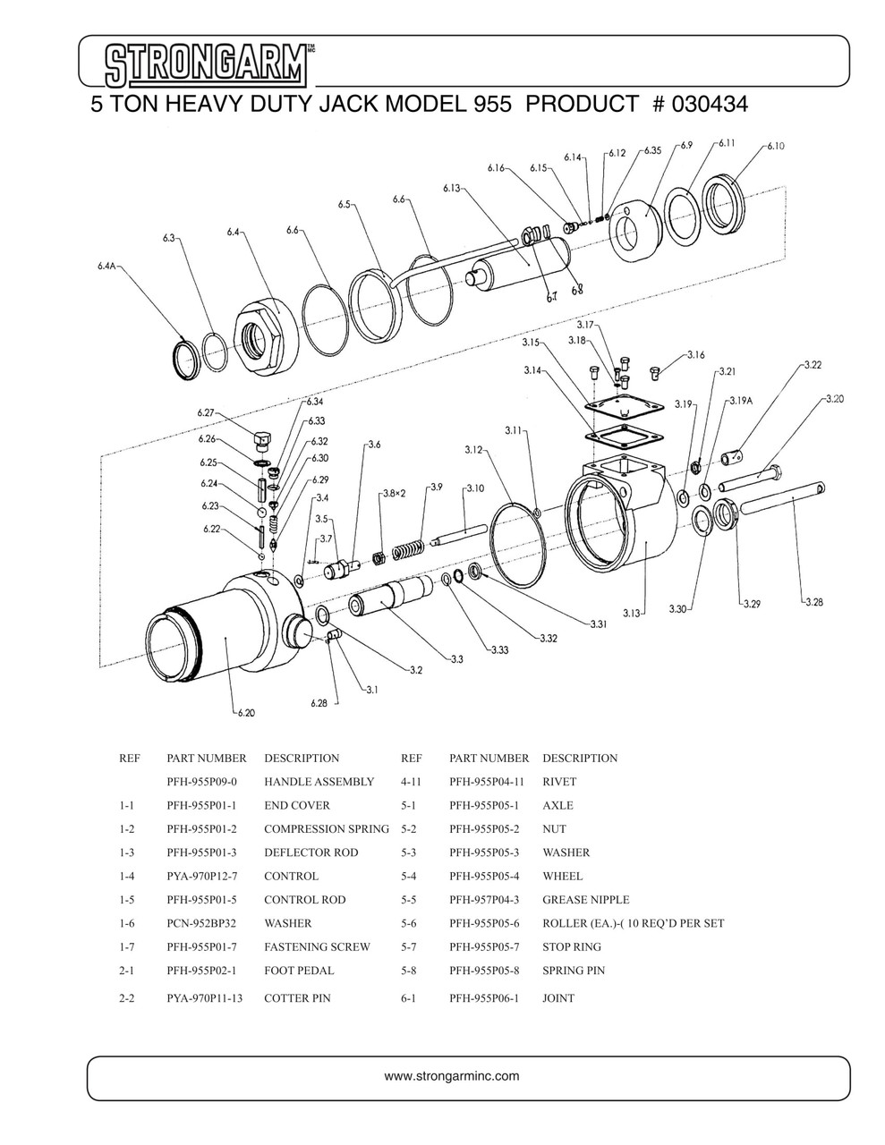 5 Ton Heavy-duty Service Jack  030434