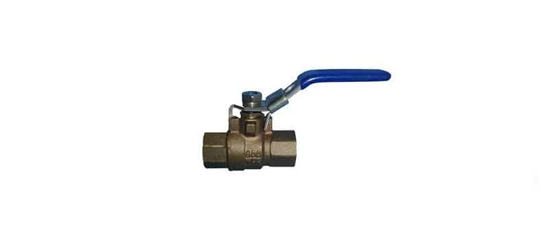 1" Forged Brass 600 PSI Female NPT Ball Valve w/Locking Handle  TG-BBVT-1-L/O