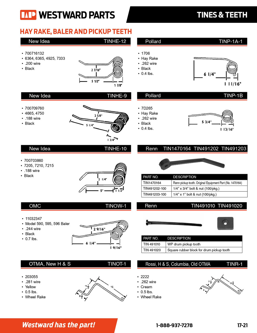 Pollard Rake Tooth  TINP-1B