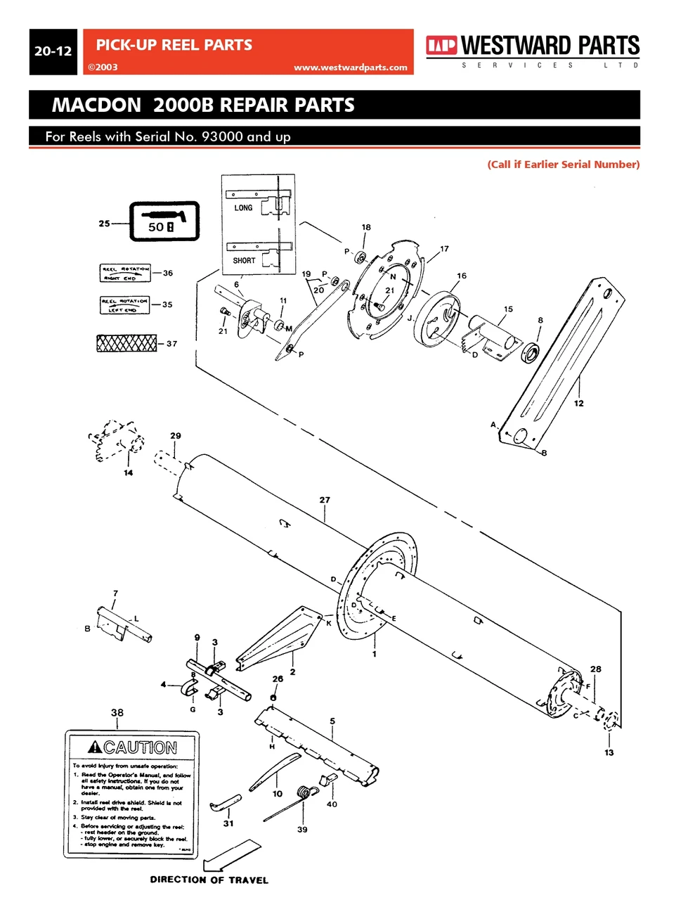 Macdon "2000B" Reel Ball Bearing  MDR50185