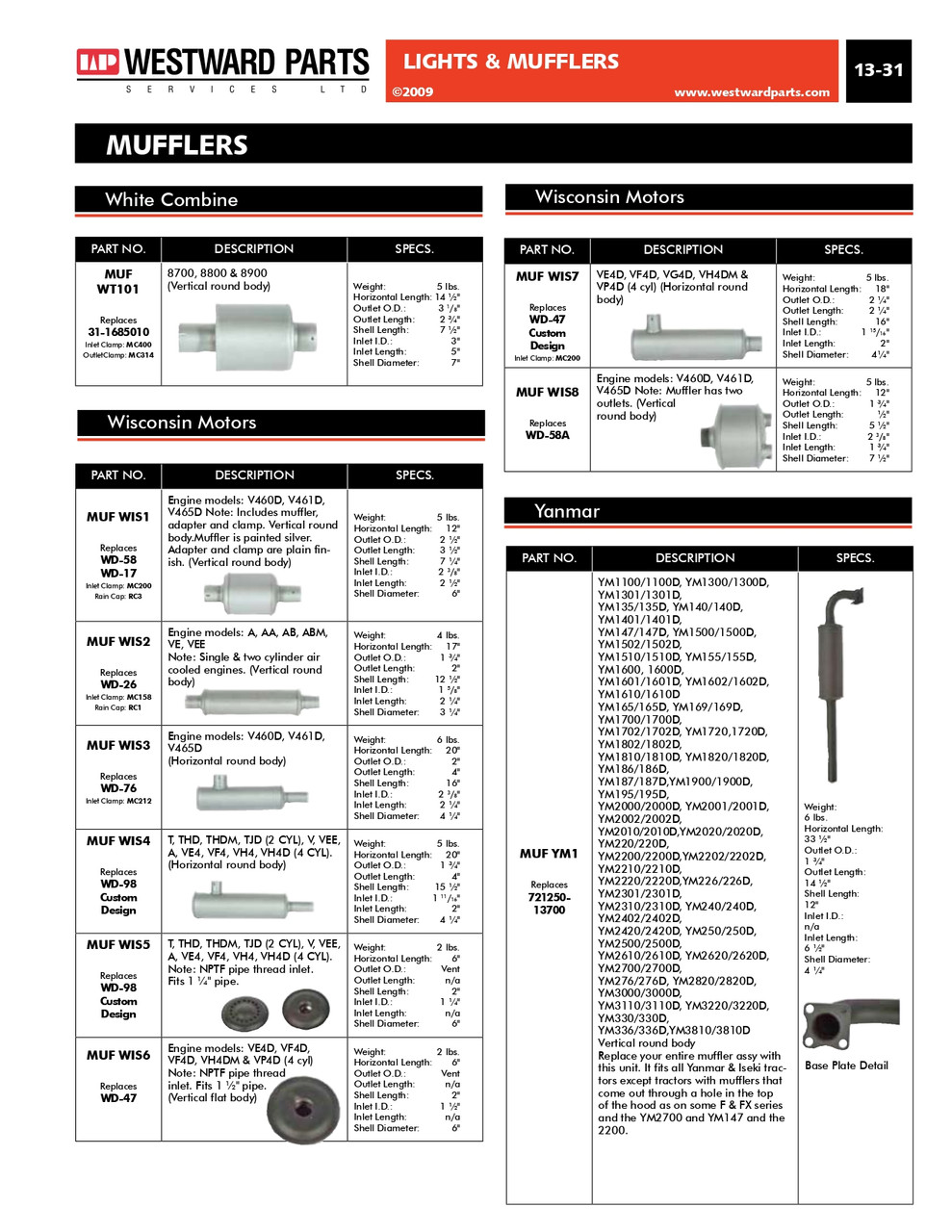 Wisconsin Motor Muffler  MUFWIS1