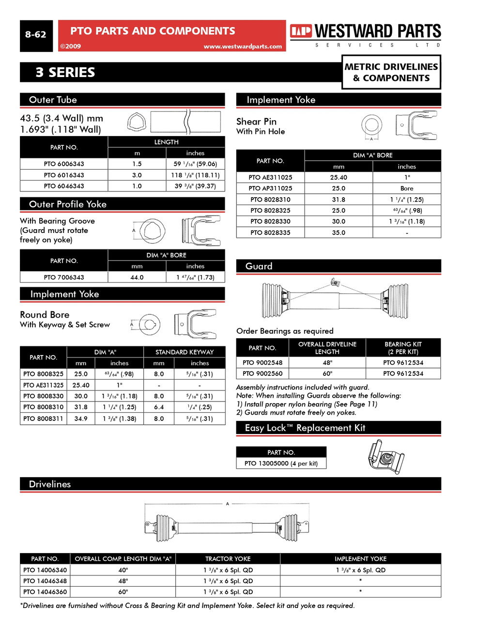 36mm Tri-Lobe - Tube & Yoke Assembly - Bondioli® 3 Series  PTO10006340