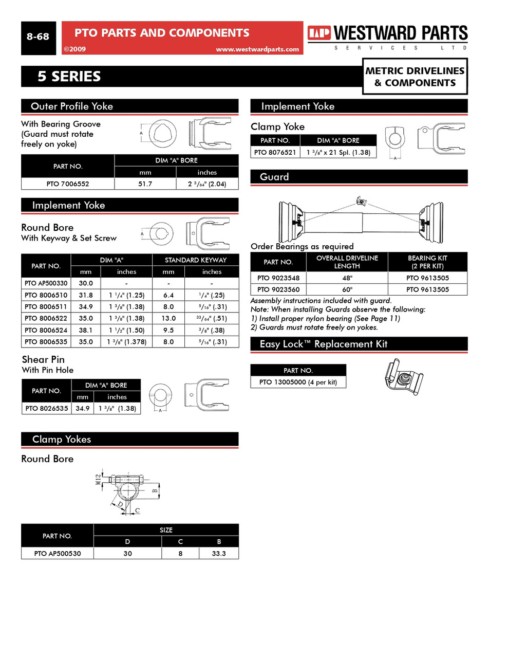 45mm Tri-Lobe - 41.46" Tube & Yoke Assembly - Bondioli® 5 Series  PTO10006540