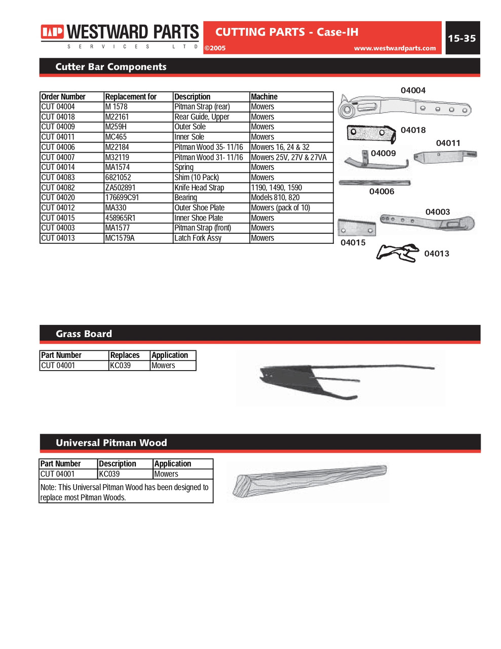 Rear Mower Pitman Strap  CUT04004