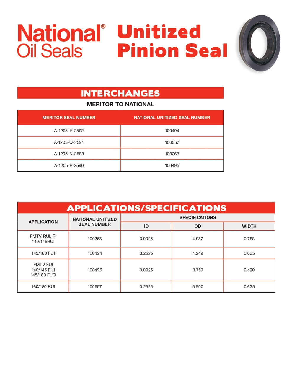 3.003" Inch Unitized Viton® Oil Bath Seal  100263