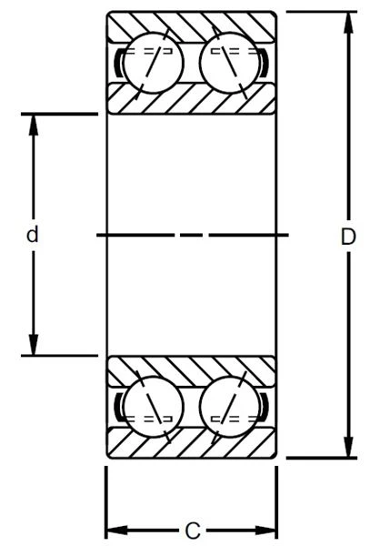 45 x 100 x 39.7mm Double Row Angular Contact Ball Bearing   3309 ATN1/C3