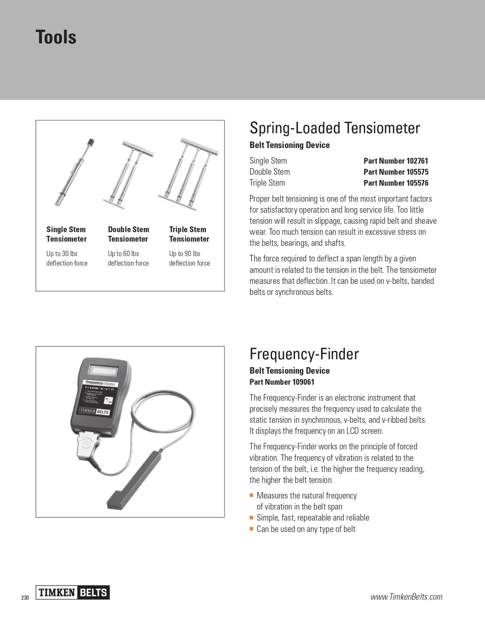 Double Stem Spring-Loaded Belt Tensiometer Tool   105575