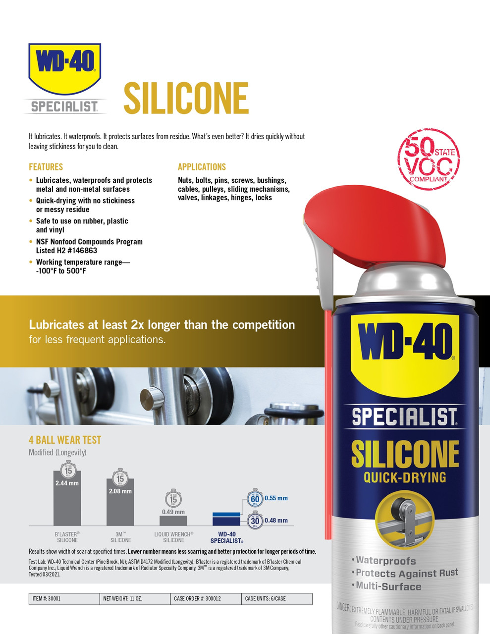 WD-40® Specialist Silicone Lubricant Smart Straw 311g Aerosol   01279