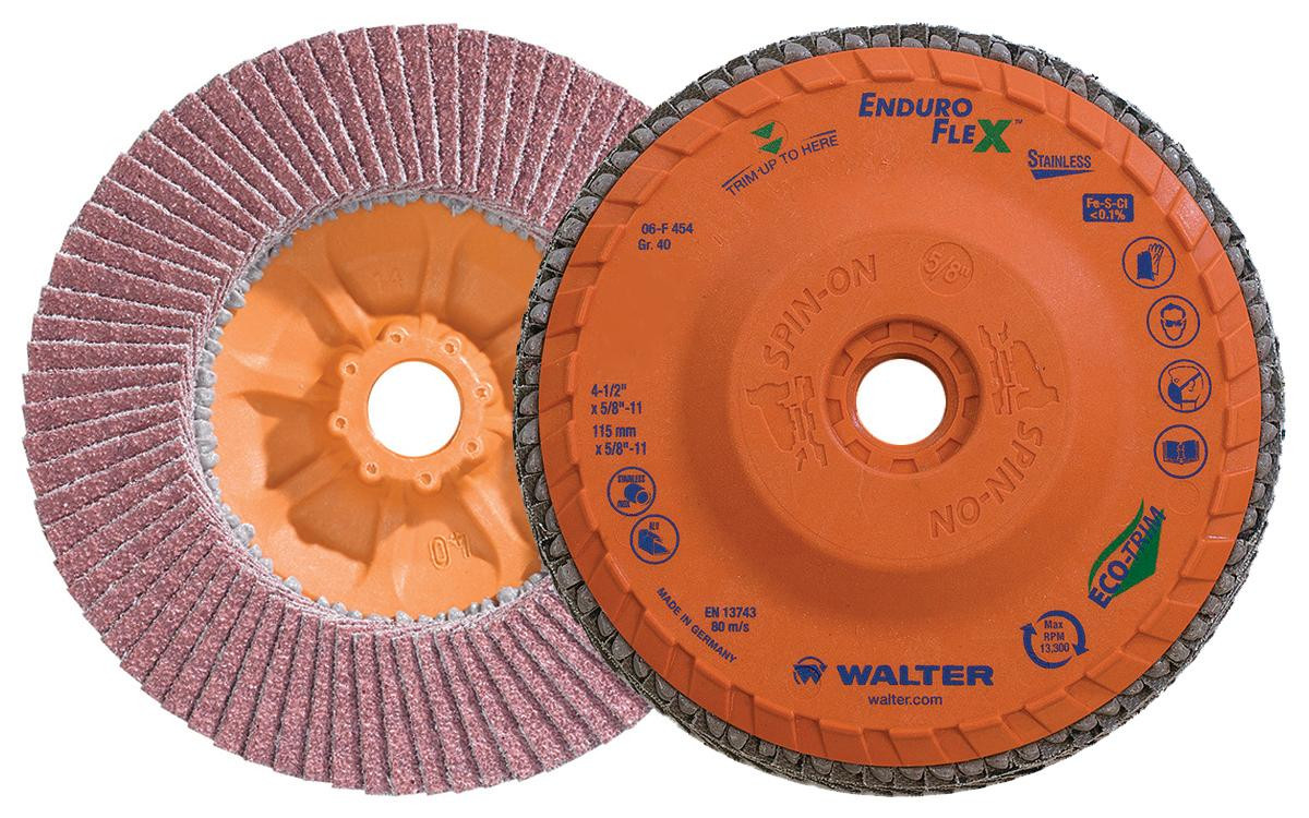 Enduro-Flex Stainless® 10 Pc. 4-1/2 x 5/8"-11 40G Flap Disc   06F454