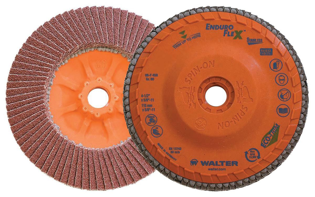 Enduro-Flex Stainless® 10 Pc. 4-1/2 x 5/8"-11 80G Flap Disc   06F458