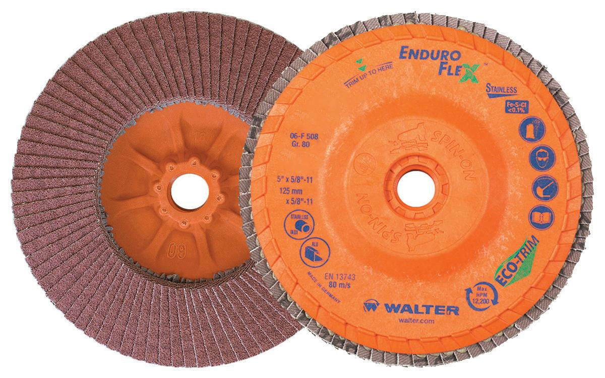 Enduro-Flex Stainless® 10 Pc. 5 x 5/8"-11 80G Flap Disc   06F508