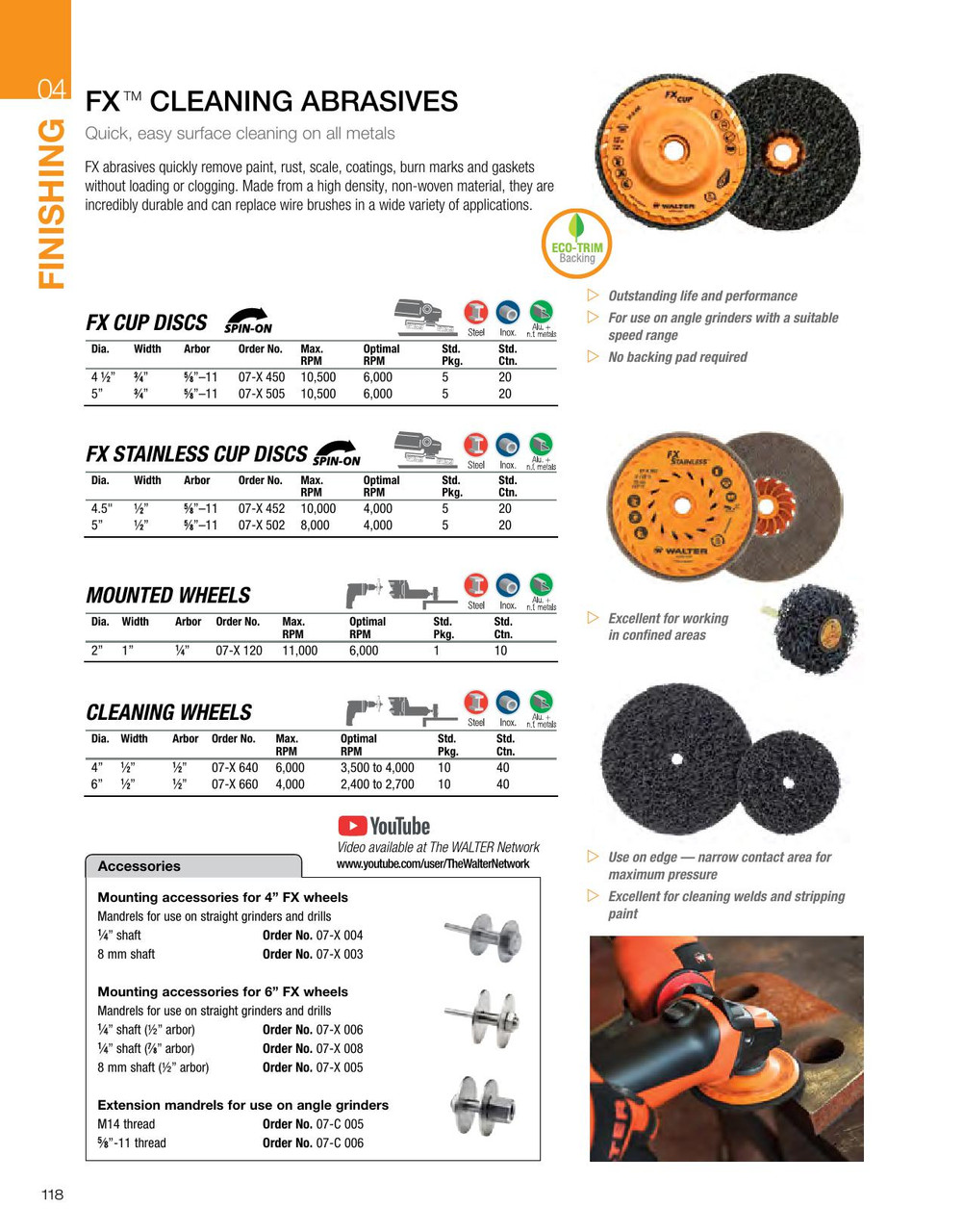 FX® 10 Pc. 6 x 1/2 x 1/2" Cleaning Wheel   07X660