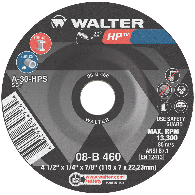 HP® 25 Pc. 4-1/2 x 1/4 x 7/8" A-24 Grinding Wheel   08B460