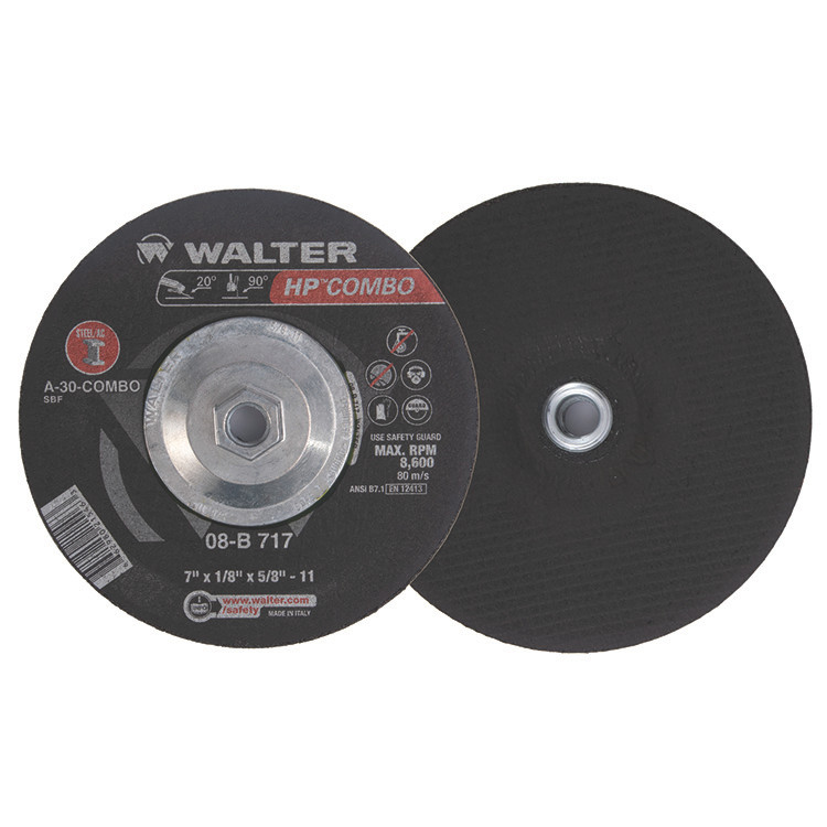 HP Combo® 10 Pc. 7 x 1/8 x 5/8"-11 A-24 Grinding Wheel   08B717