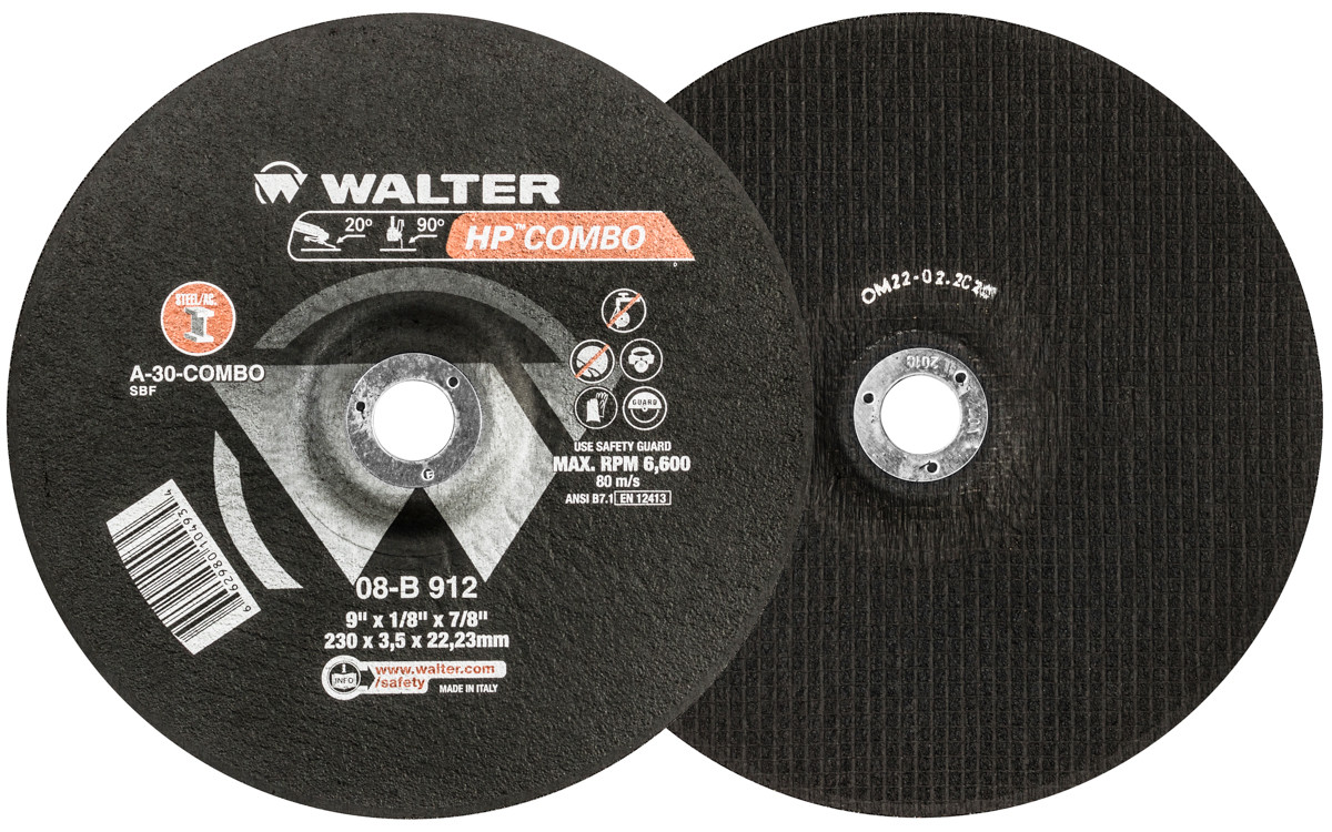 HP Combo® 25 Pc. 9 x 1/8 x 7/8" A-30 Grinding Wheel   08B912