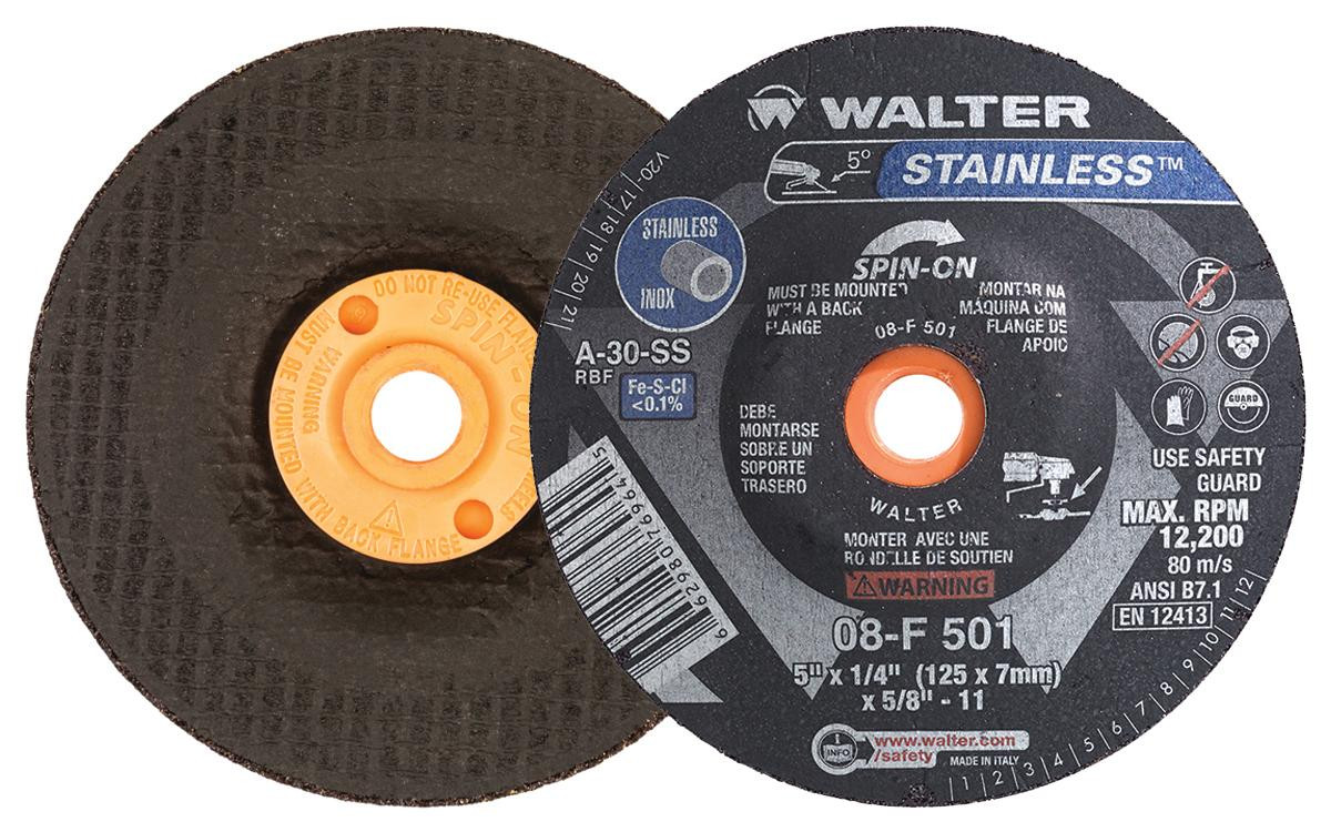 Stainless® 20 Pc. 5 x 1/4 x 5/8"-11 A-30 Grinding Wheel   08F501
