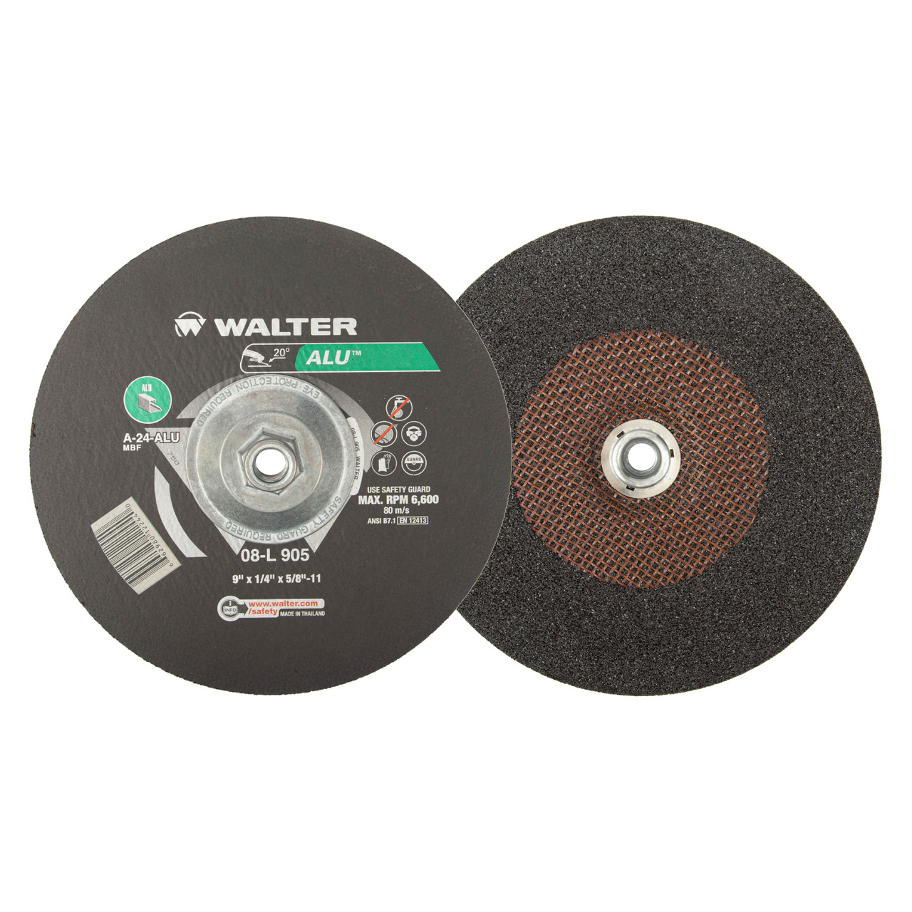 ALU® 10 Pc. 9 x 1/4 x 5/8"-11 A-24 Grinding Wheel   08L905