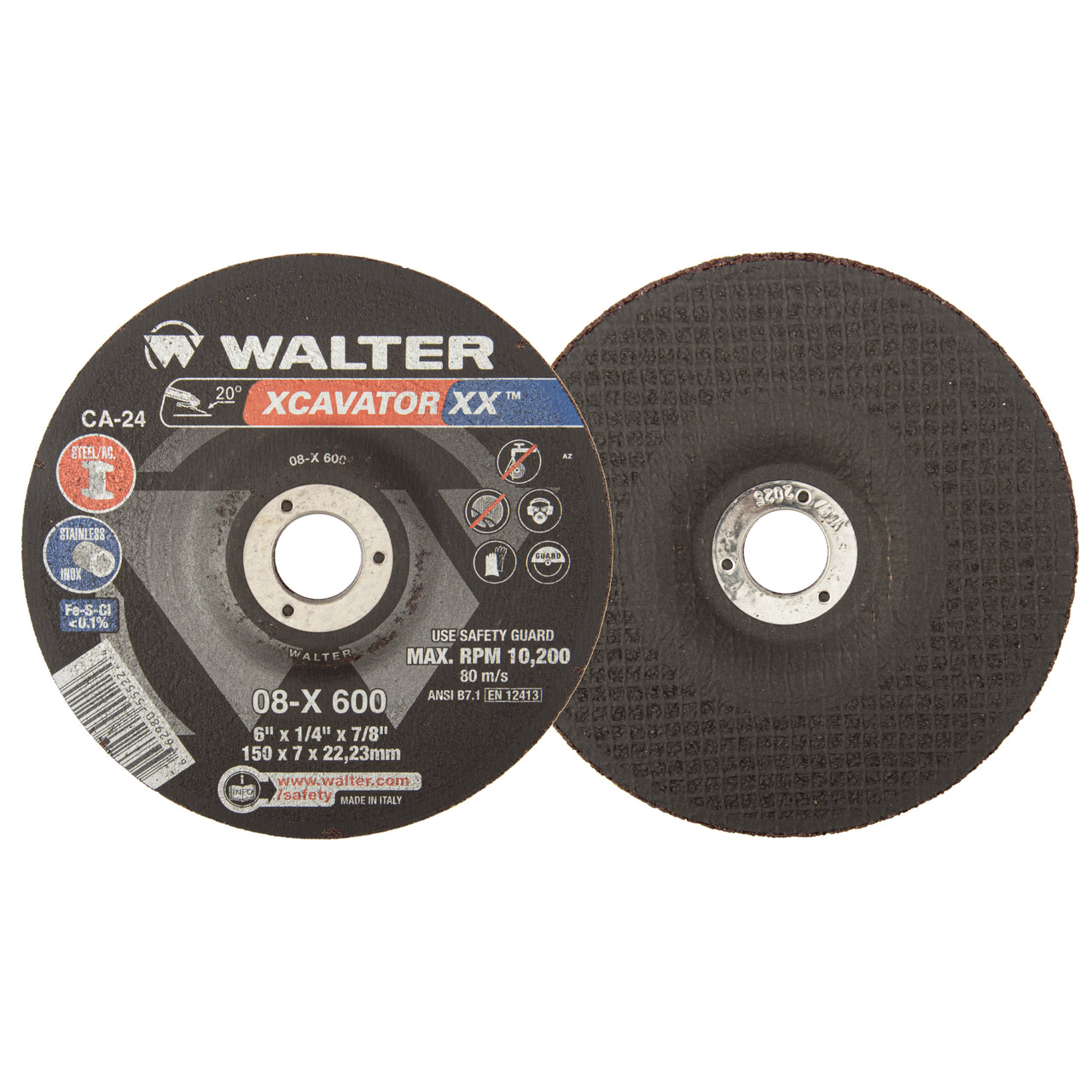 Xcavator XX® 10 Pc. 6 x 1/4 x 7/8" CA-24 Grinding Wheel   08X600
