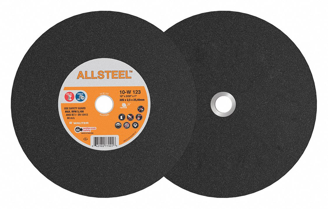 Allsteel® 10 Pc. 12 x 7/64 x 1" A-30 Cut-Off Wheel   10W123