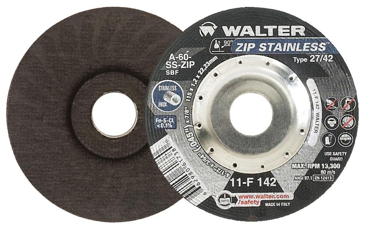 ZIP Stainless® 25 Pc. 4-1/2 x 3/64 x 7/8" A-60 Cut-Off Wheel   11F142