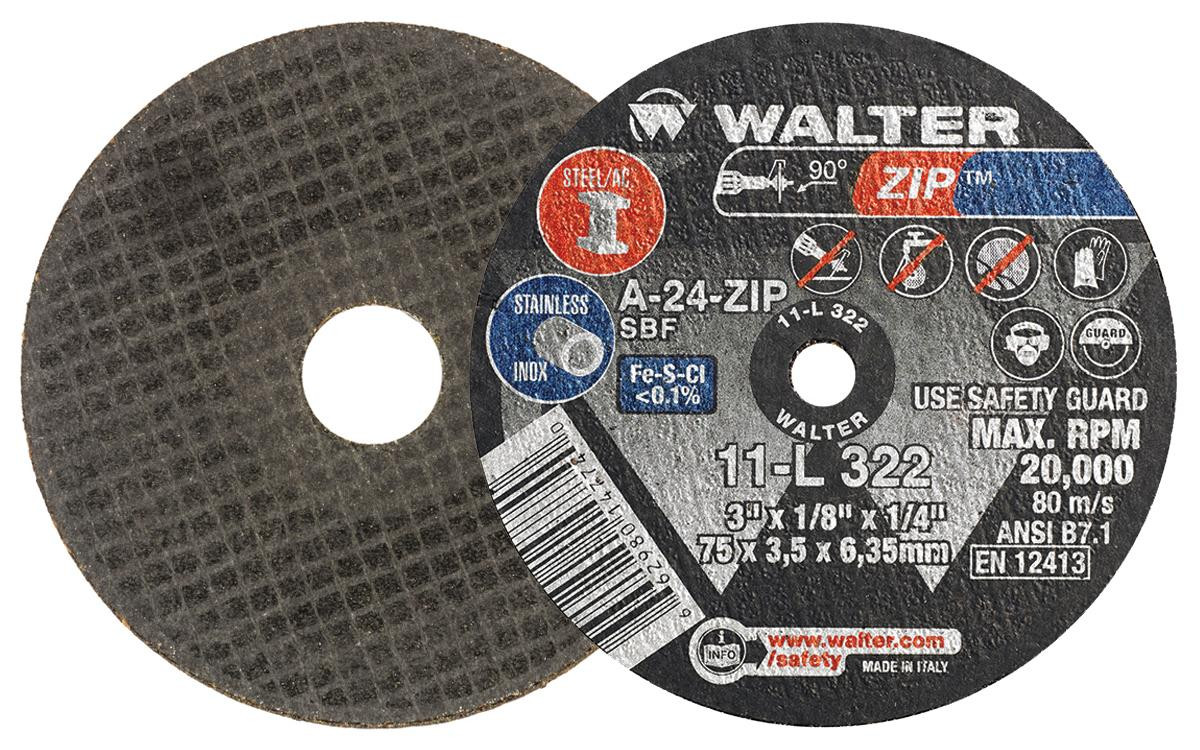 ZIP® 25 Pc. 3 x 1/8 x 1/4" A-24 Cut-Off Wheel   11L322