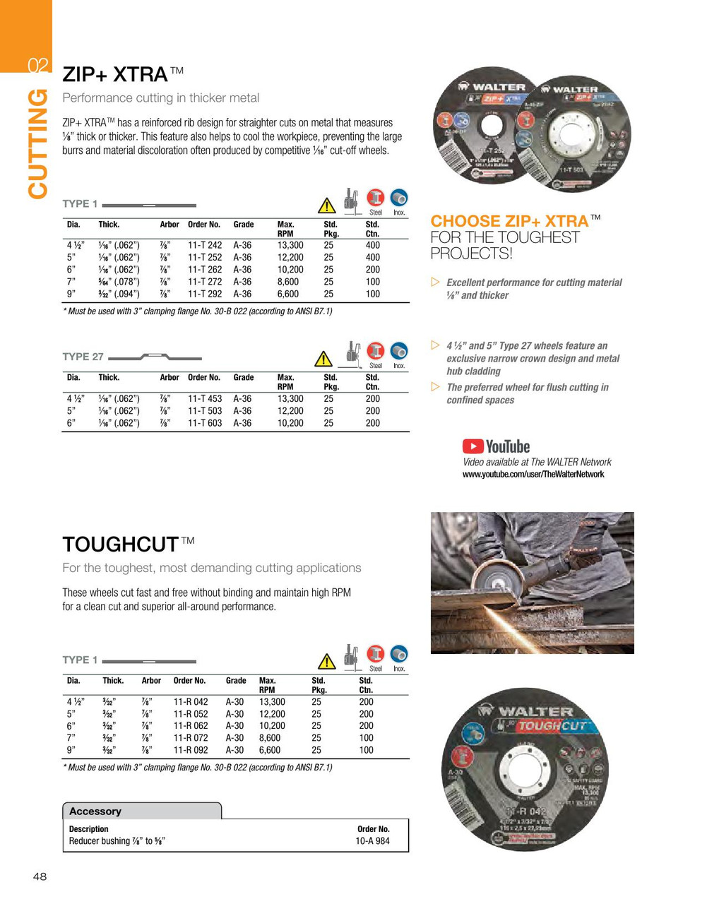ZIP+ Xtra® 25 Pc. 5 x 1/16 x 7/8" A-36 Cut-Off Wheel   11T252