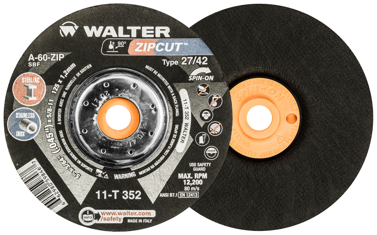 Zip Wheel® 25 Pc. 5 x 3/64 x 5/8" A-60 Cut-Off Wheel   11T352