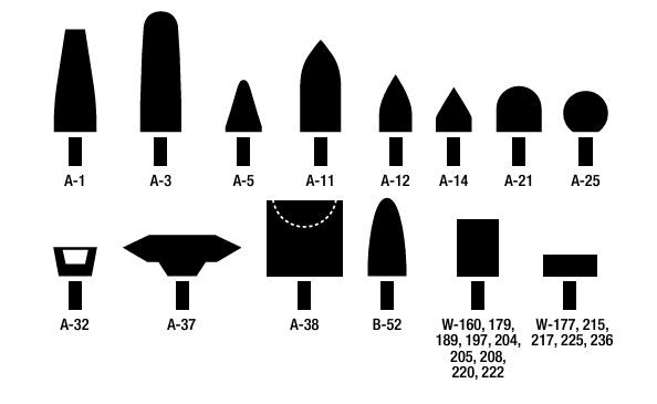 5/8 x 2 x 1/4" A-60 W-196 Mounted Point   12D676
