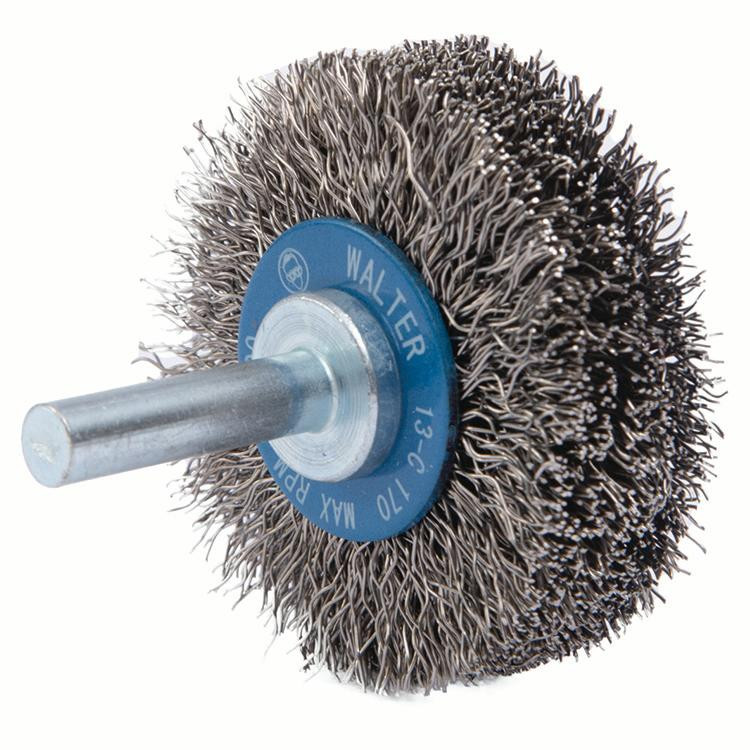 2 x 1/4" Wheel Mounted Crimped Wire Brush   WAL 13C170