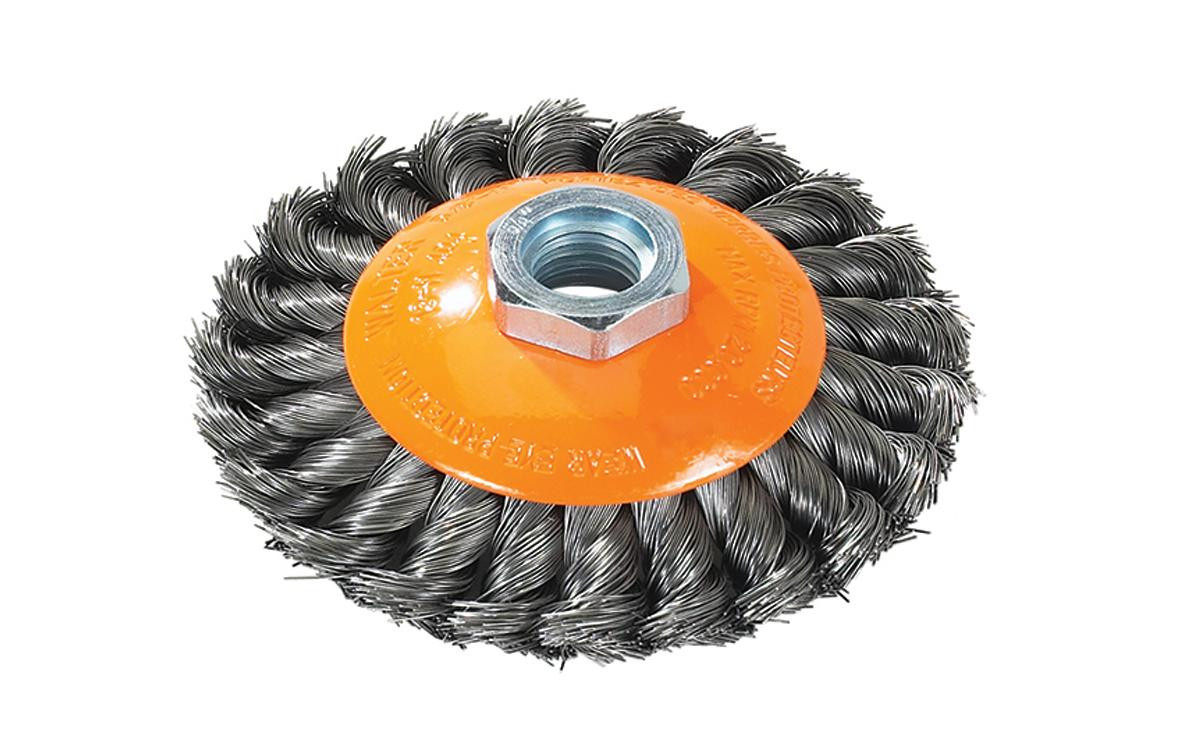 6 x 5/8"-11 Knot Twisted Conical Wire Brush   13H604