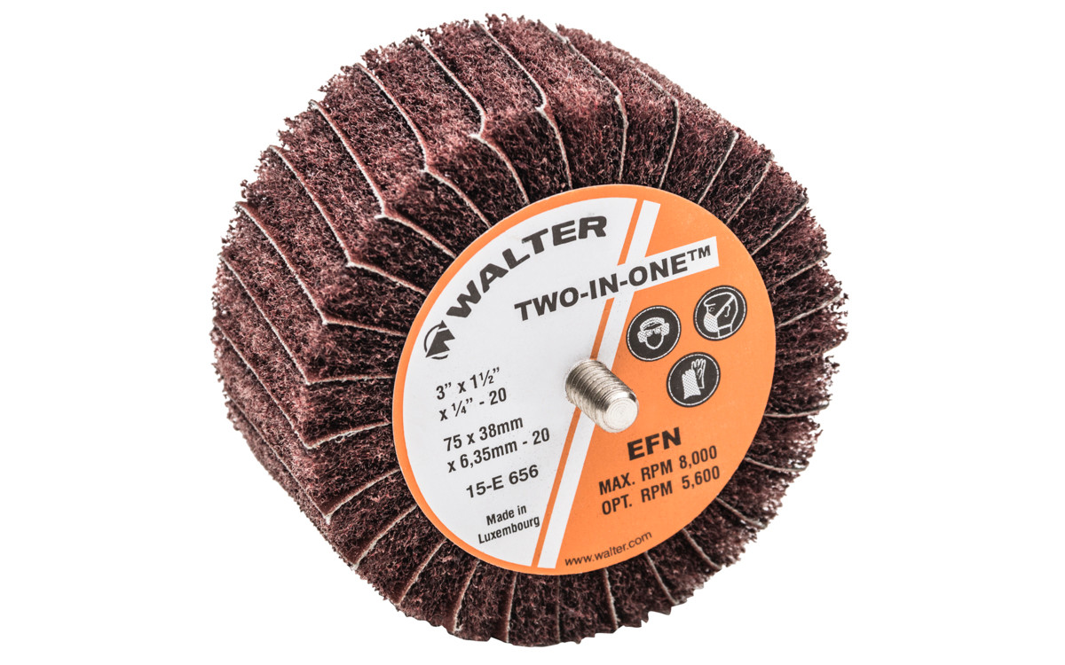 TWO-IN-ONE® 10 Pc. 3 x 1-1/2 x 1/4"-20" Flap Wheel   15E656
