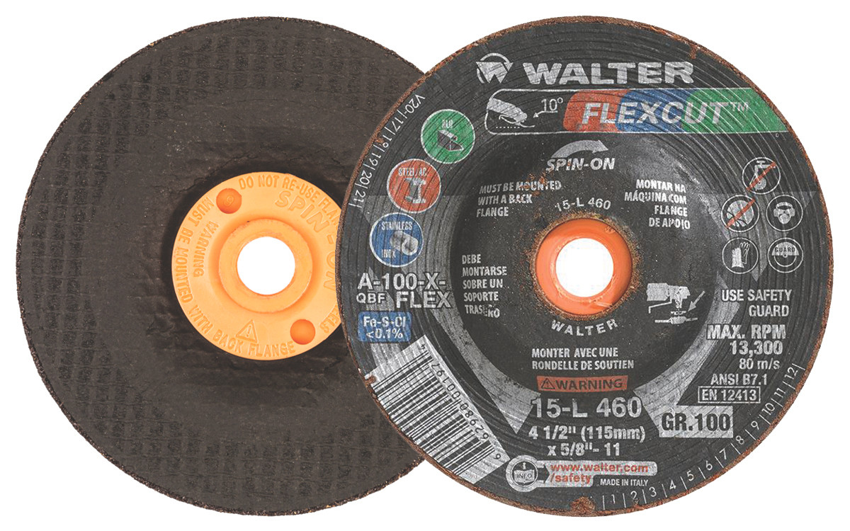 Flexcut® 25 Pc. 4-1/2 x 5/8"-11 A-100-X-FLEX Grinding Wheel   15L460