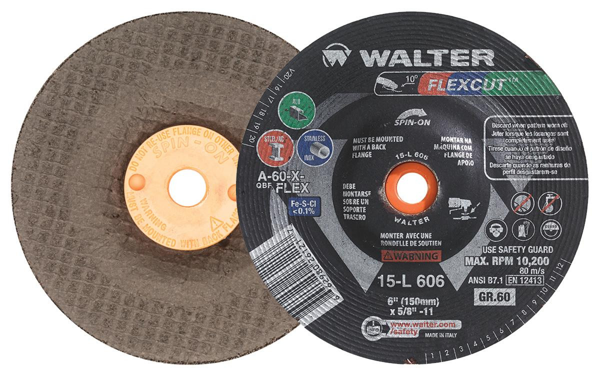 Flexcut® 25 Pc. 6 x 5/8"-11 A-60-X-FLEX Grinding Wheel   15L606