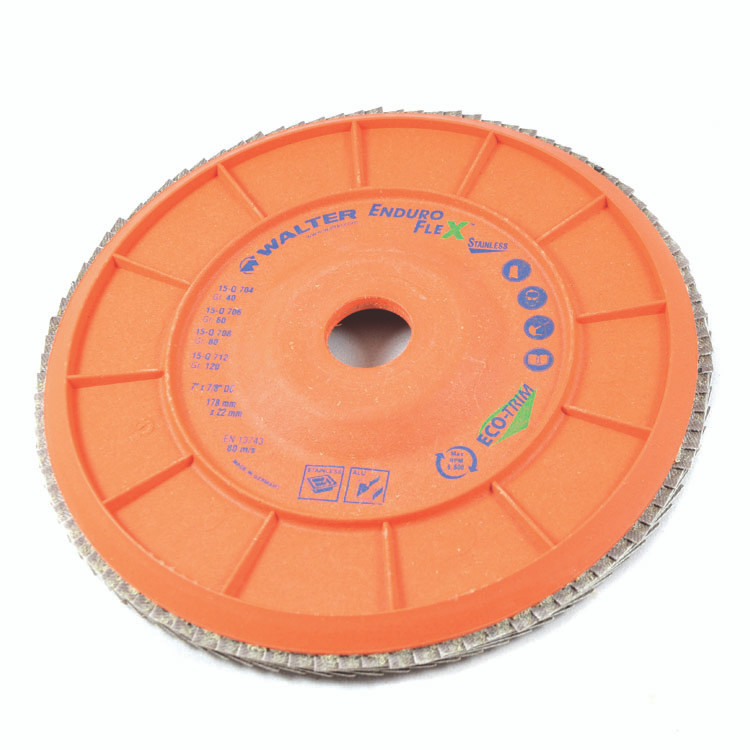 Enduro-Flex Stainless® 10 Pc. 7 x 7/8" 120G Flap Disc   15Q712