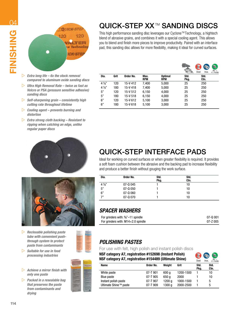 Quick-Step XX® 25 Pc. 6" 180G Sanding Disc   15V618