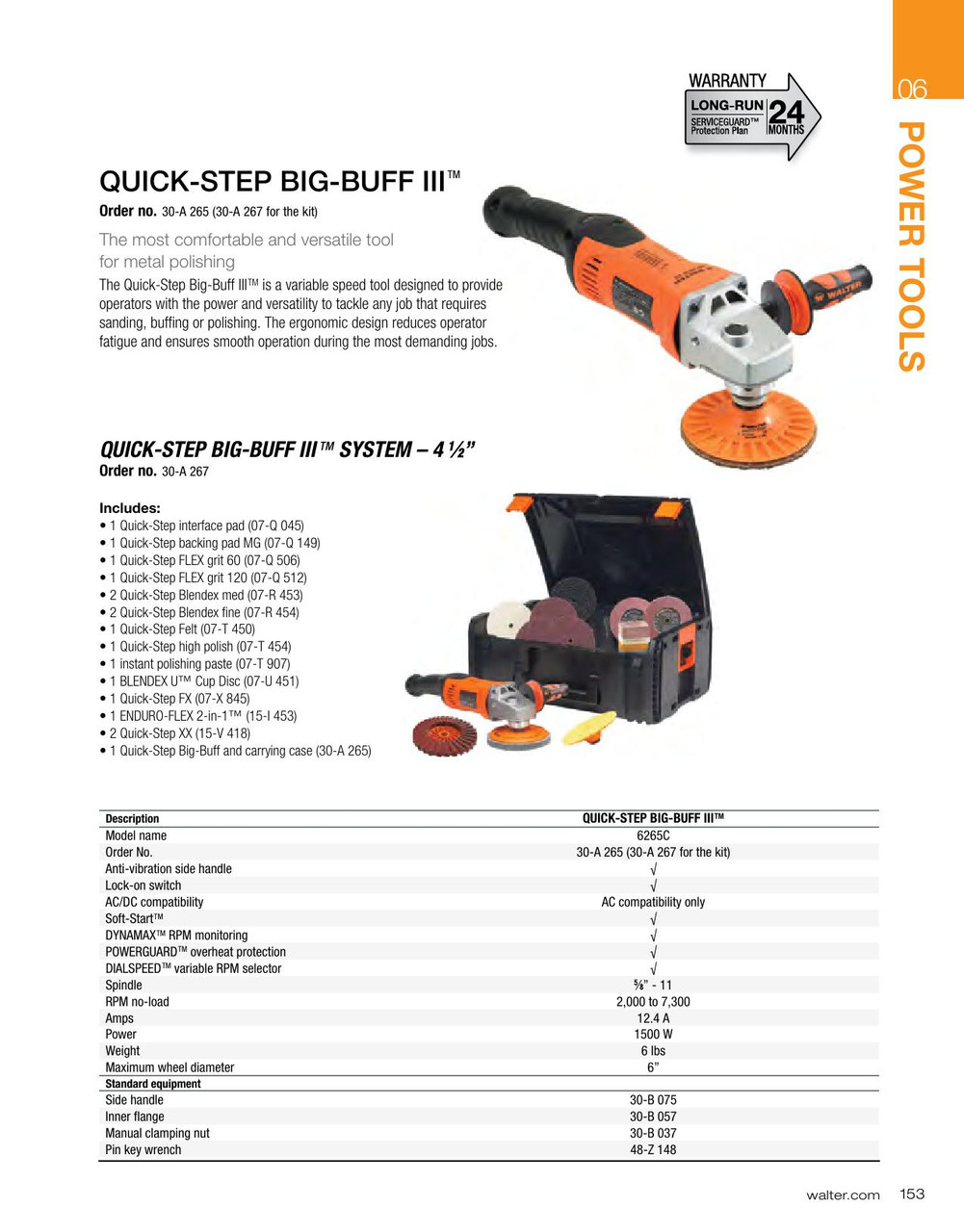 6" Quick-Step Big-Buff III® Variable Speed Polish/Sander   30A265