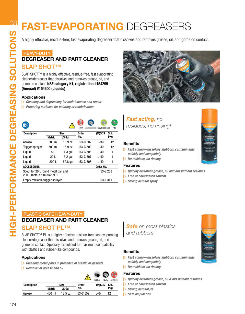Slap Shot® Heavy Duty Degreaser/Parts Cleaner 500ml Aerosol   53C512
