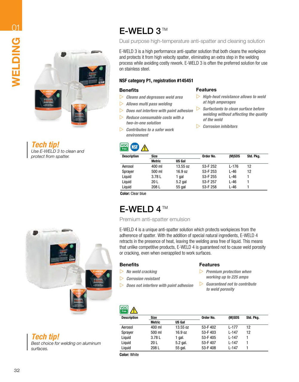 E-Weld 3® High Temp Anti-Spatter/Cleaning Solution 3.78L Jug   53F255