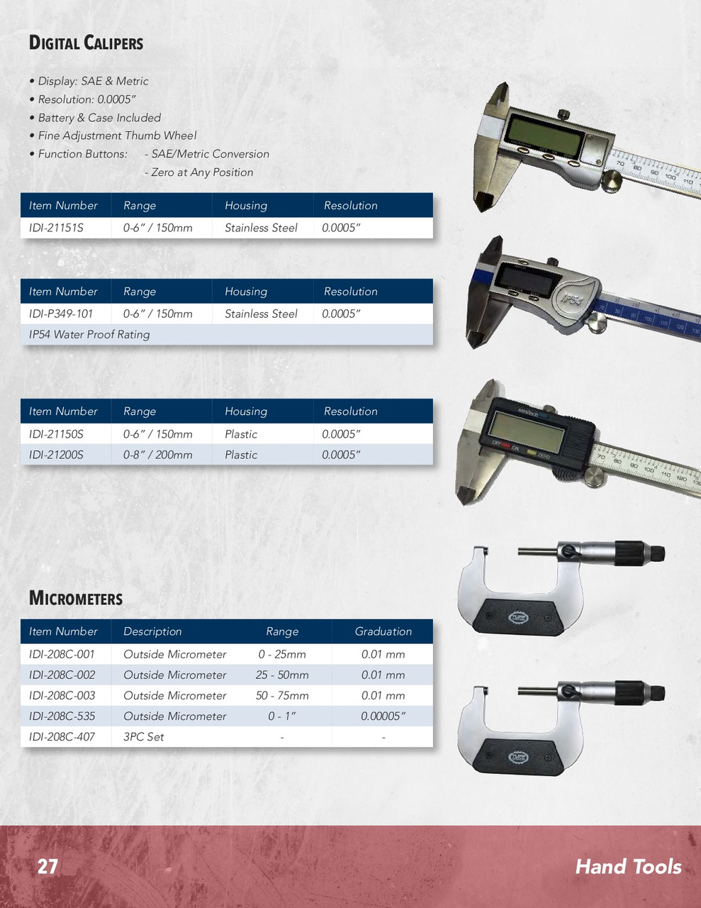 IP54 Waterproof Digital Caliper  IDI-P349-101