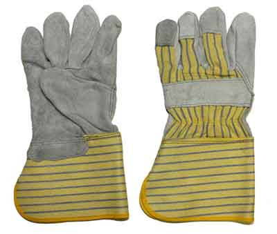 Industrial Grain Cowhide Fitter 5" Gauntlet Yellow/Blue Stripe Canvasback  TGG-418